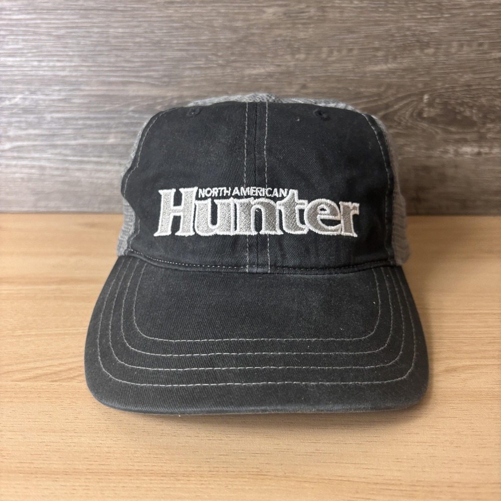 North American Hunter Hat Cap Snap Back Black Gray Trucker Mesh Hunting Mens